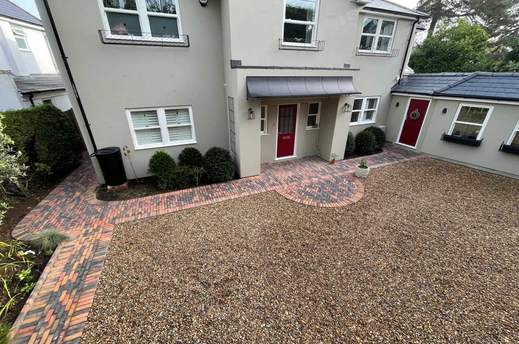 Block paving and gravel driveway